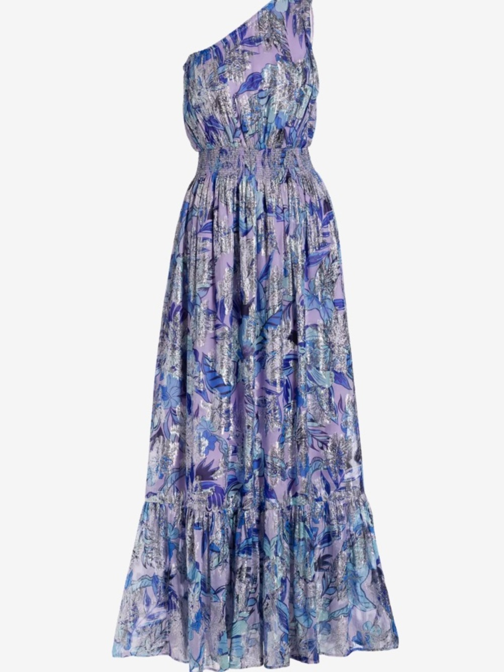 Boston Proper Lavender Floral One-Shoulder Midi Dress Size XS - Picture 3 of 7